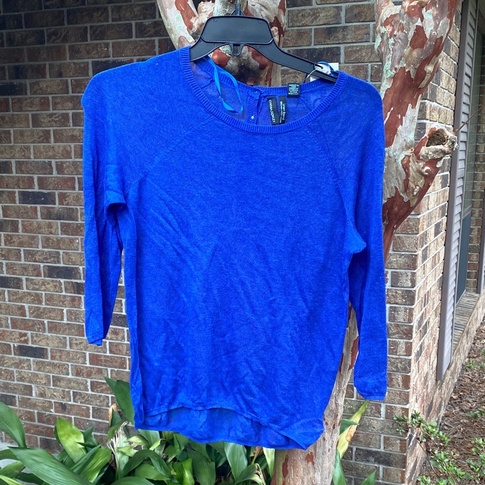 Cynthia Rowley Royal Blue Lightweight Long Sleeve Knit Top🌍🌟